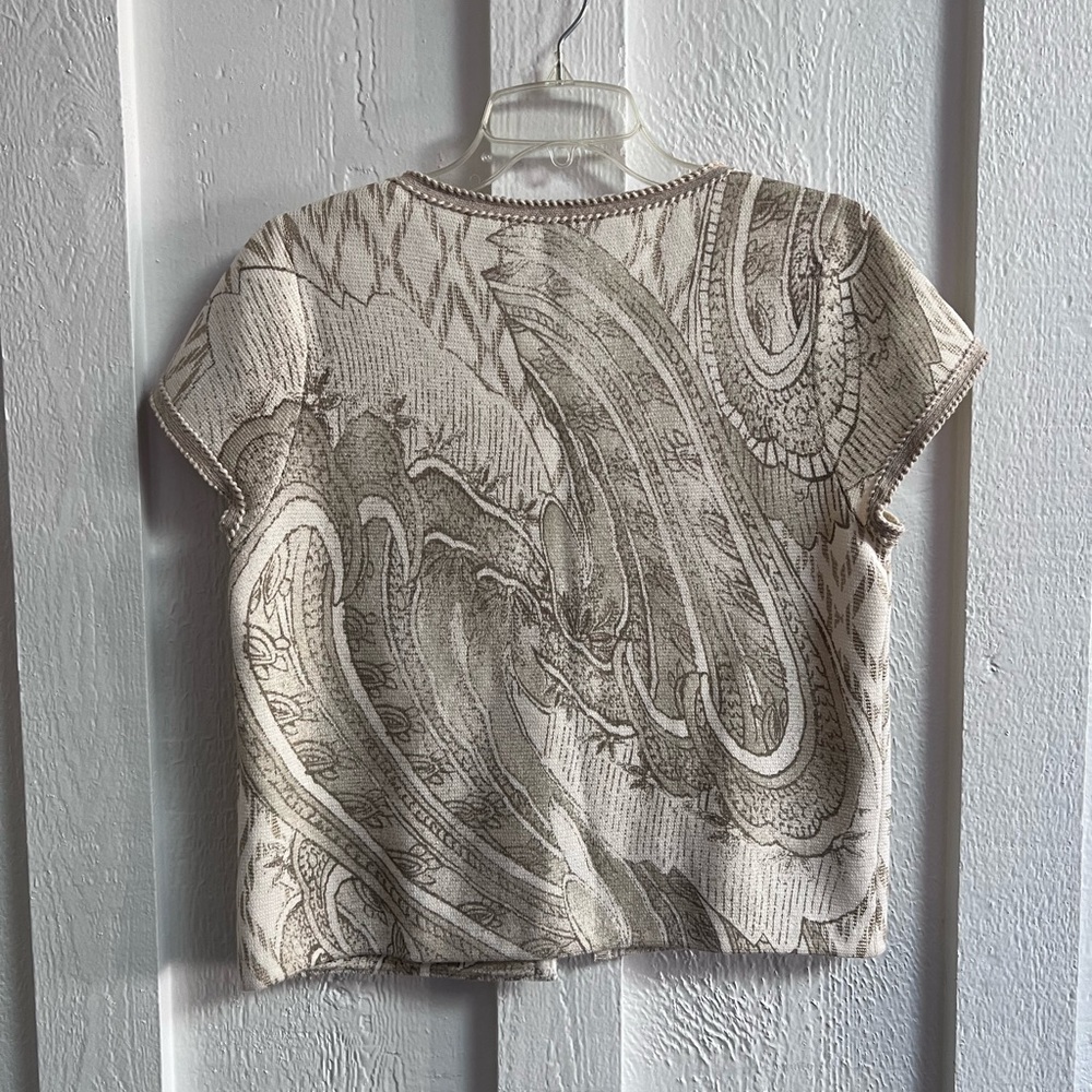 Chico’s Beaded Foil-Print Cardigan - Size 0 - Picture 9 of 9